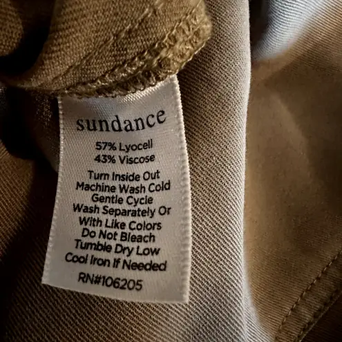 Sundance Belted All Roads Jumpsuit Rolled Sleeve Collared Green Petite Medium