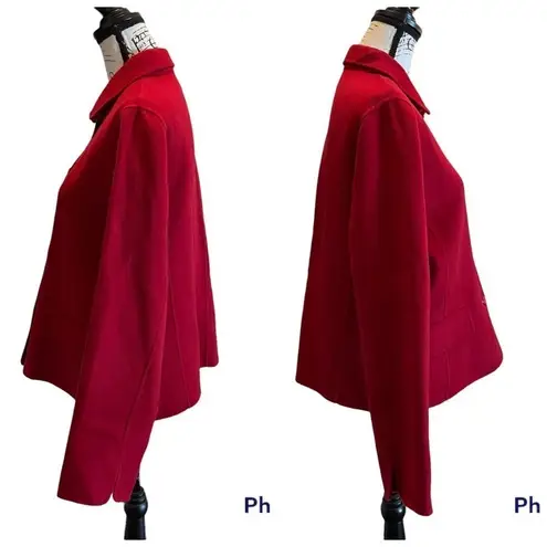 Pendleton  Blazer Jacket Size Large Ruby RED Wool Preppy Workwear Business - Image 3