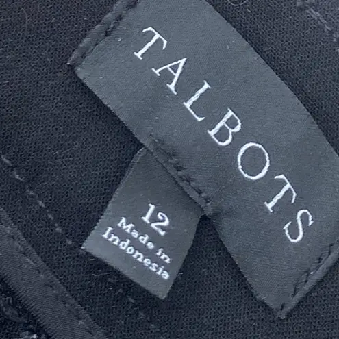 Talbots  Greenwich Wide Leg Trouser Dress Pants Women’s 12 Black Stretch Career