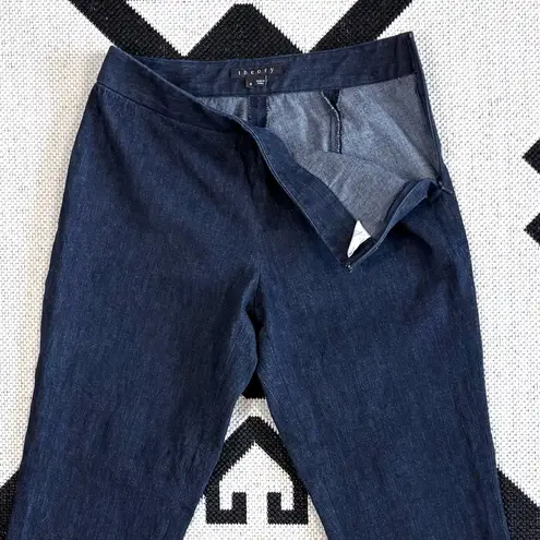 Theory  Kick Zip Dark Indigo Denim Trousers Size 6