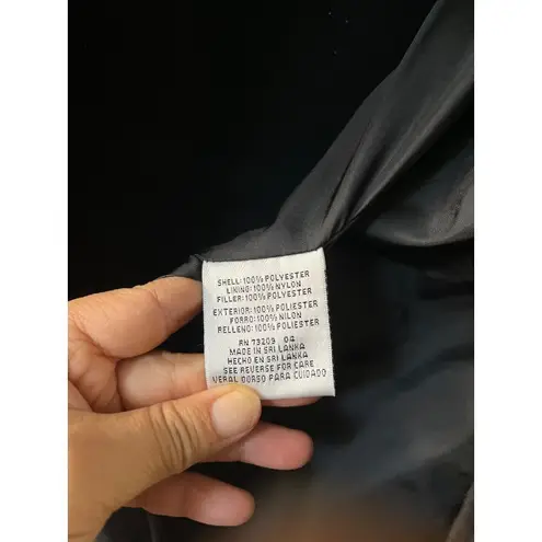 Marvin Richards Vintage Quilted Puffer Coat Black Winter Button-Down Long Jacket