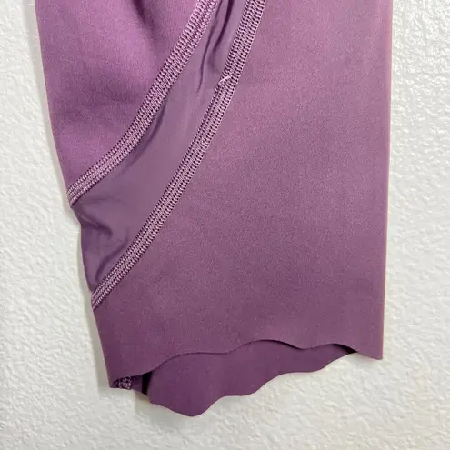 Lululemon Wunder Train High Rise Crop 21'' Women 10 Purple Culf Mesh Scallop Hem