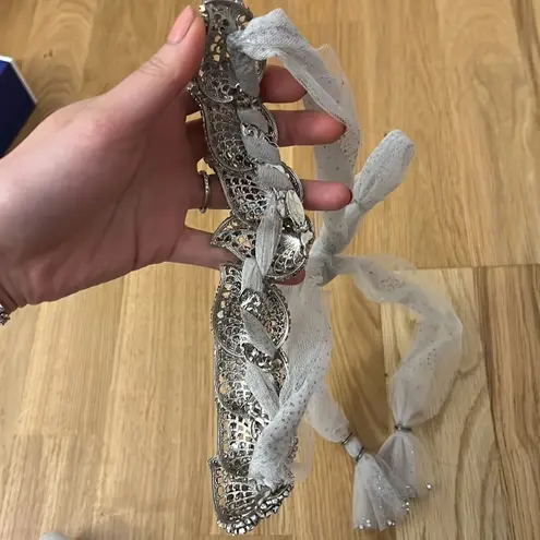 Maria elena headpiece crystal tulle tie headband