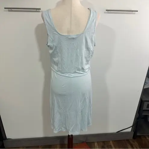 41 Hawthorn Size XL Sky Blue Plain Belted Stretch Dress Knee Length Spring Work - Image 5