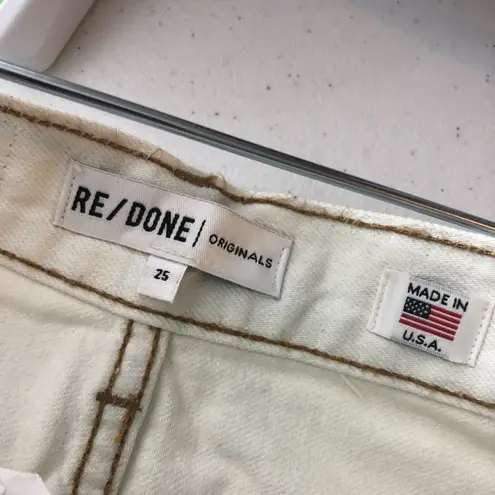 RE/DONE Womens 80s Long Skirt Denim Slit White 25