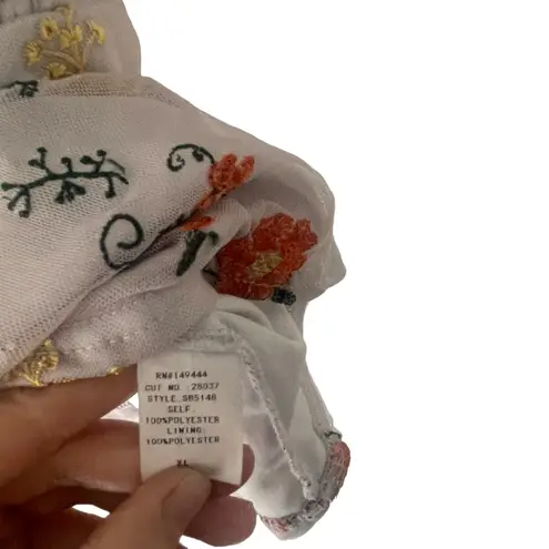 Ember Women's Size XL Embroidered Floral Fairy Purple Feminine Blouse