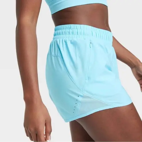All In Motion Women's Run Shorts Light Blue 3 Inseam Size XL