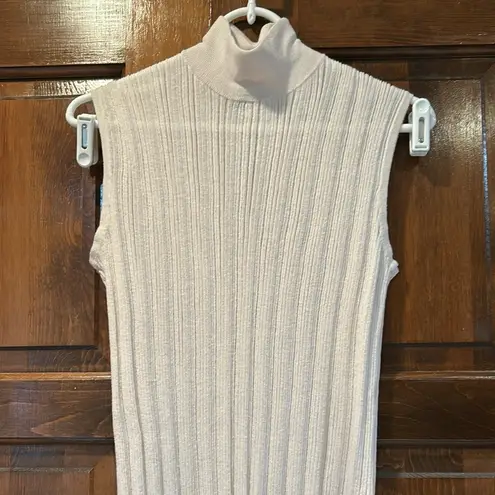 ZARA  Linen Blend High Neck Knit Sleeveless Tunic Top Women's Size Medium Shirt