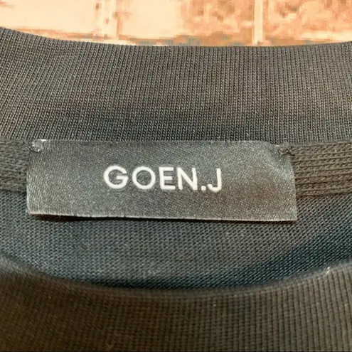 Goen.J Black Cheetah Print Long Sleeve Burnout Tee T