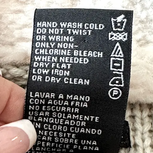 Chelsea & Theodore Oyster Faux Suede Sherpa Open Front Cardigan Sweater M Tan Size M