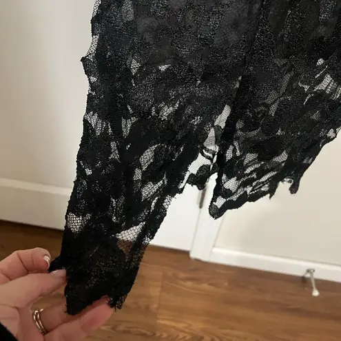 Monique Lhuillier ML Black Metallic Floral Lace Sheath Dress Size 2 US $500