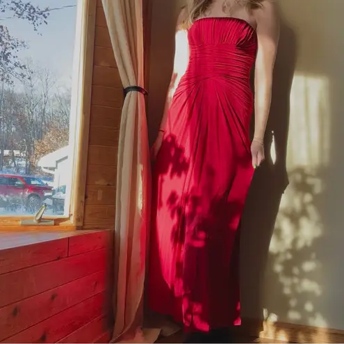 Laundry by Shelli Segal  Strapless Red Maxi Dress