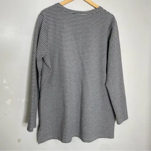 Duluth‎ Trading Co Ponte Pro Tunic black and gray stripe Women's Size XXL