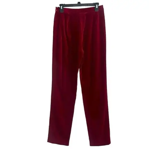 Etcetera red velvet pants 6