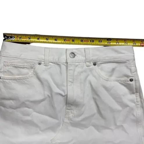 Madewell NWT  Women's White Rilee Denim Midi Skirt Size 27 Raw Hem Casual Preppy