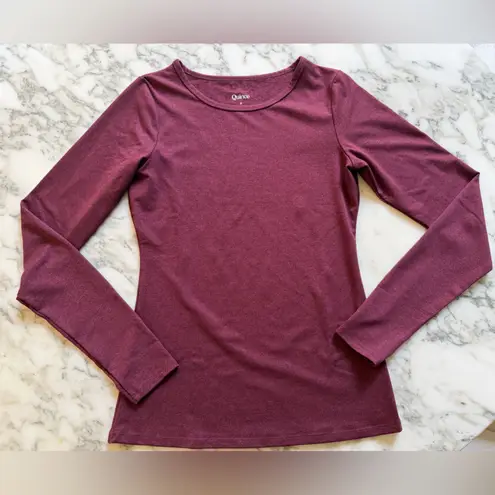 Quince NWOT Ultra-Soft Performance Long Sleeve Tee burgundy Sz S
