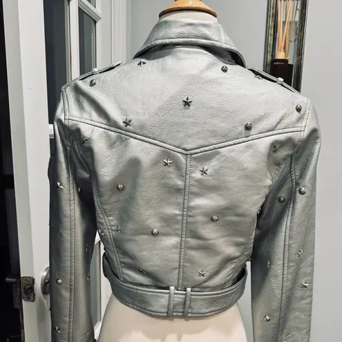 Forever 21  Silver Metallic Faux Leather Jacket
