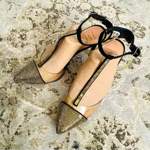 Dressy clear vinyl/sequin pumps🌟🌟🌟 Black Size 7