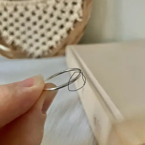 Petite Dainty Silver Stacking Band Thin Ring “Bambi” Classic Elegant Neutral Simple Jewelry