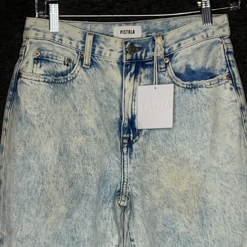 Pistola Surf Side Acid Wash Jeans Womens 26 High Rise Straight Leg Denim