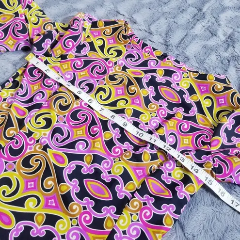 Jude Connally Geometric Abstract Multi Colored Psychedelic Sheath Dress Funky Pink Size XS