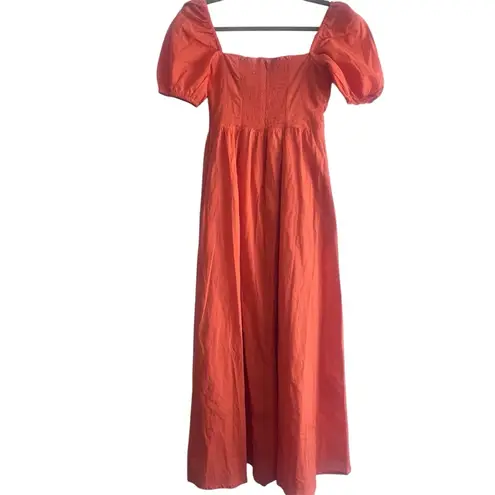 O.P.T. River Pleated 100% Cotton Maxi Dress Size XS Orange