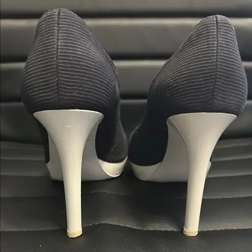 Stella McCartney Blue and White Corduroy Heels, Size 9.5 (EU 39.5)