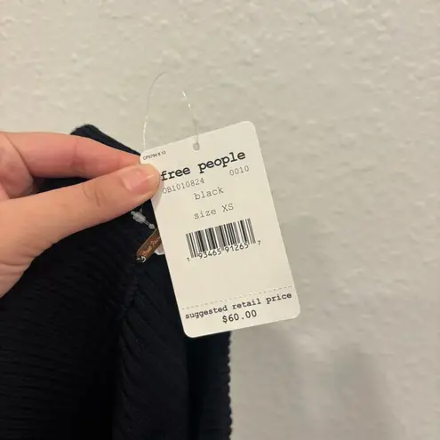 Free People NWT  solid gold black ribbed skirt