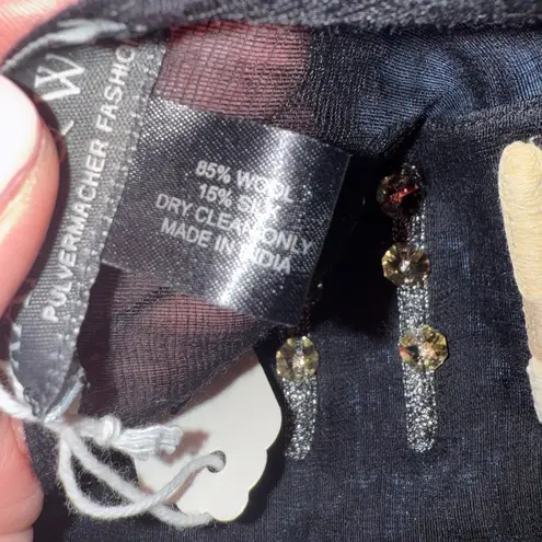 NWT Randi & Will Black Oversized Poncho with Embellished Details Size undefined