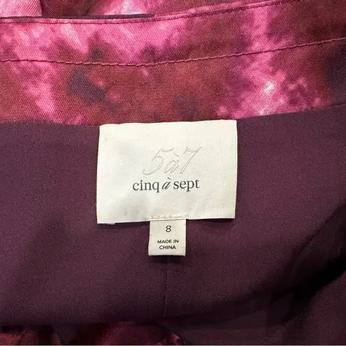 Cinq à Sept Cinq a Sept Pink Tie Dye Alexa Satin Midi Dress 8