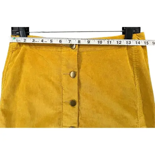 Toad & Co Mini Skirt Womens 2 Golden Cruiser Corduroy Button Front Retro Preppy