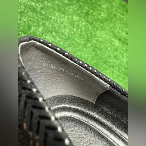 Trotters Lauren Black Suede Herringbone Pattern Women's 6.5 Wedge Heel Comfort