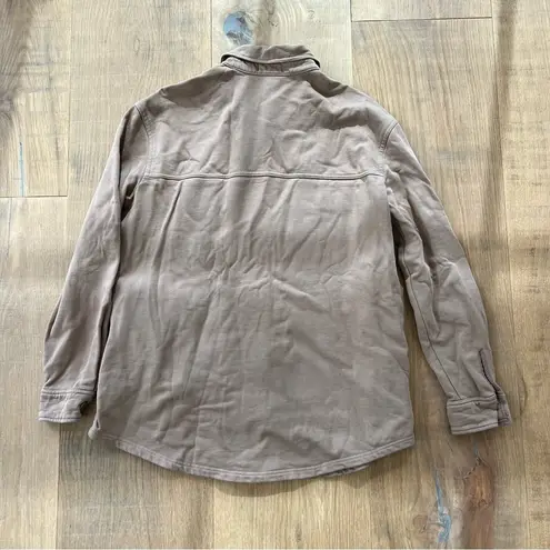 Good American Tan Fleece Shacket