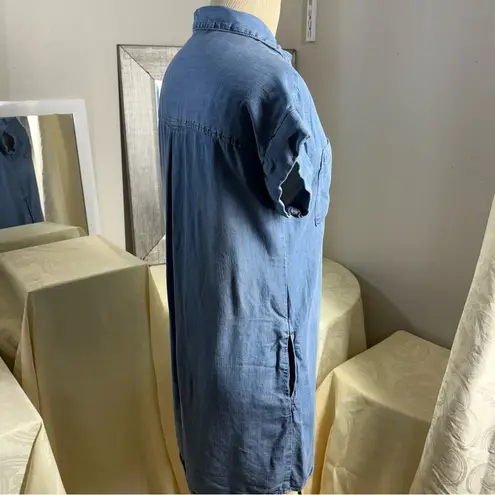 Velvet Heart denim Buttoned Mini Dress with Cuffed Sleeves