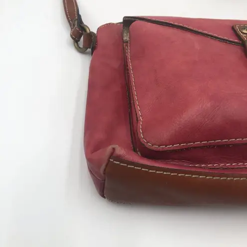 Patricia Nash Avellino Faded Rose Distressed Leather Crossbody Bag Purse READ