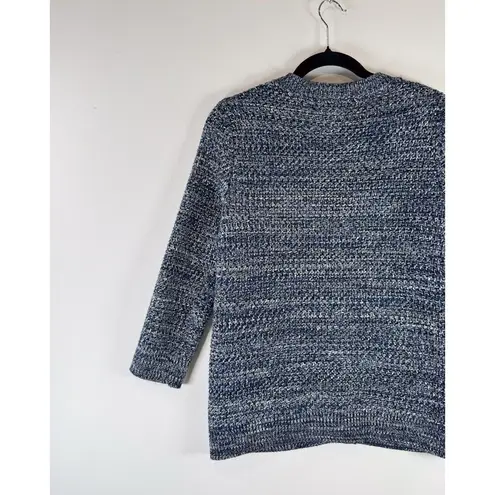 Boden Tori Womens Cardigan Blue Crewneck Knit 3/4 Sleeve Sweater Small