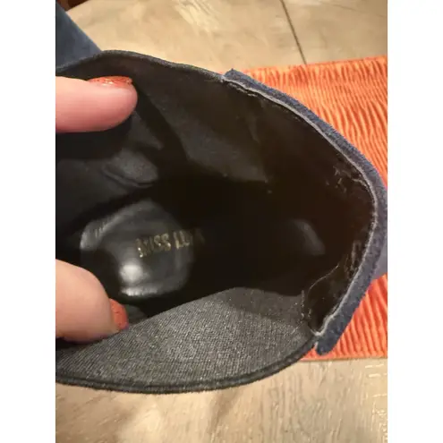 Miss Lola Women's Teal Stretch Faux Suede Pointed Toe Boots/Heels, Size 9 Blue