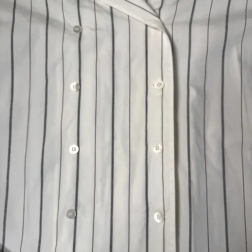 NEW Emanuel Ungaro White Stripe Double Breast Button Down Shirt Womens 12 VTG