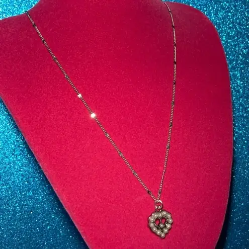 Pearl Encrusted Heart Shine Bead Choker Necklace Jewelry Sterling Silver