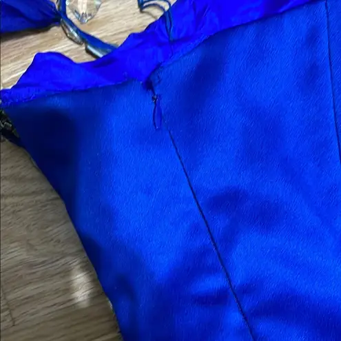 Custom Made Elegant Blue Maxi Dress