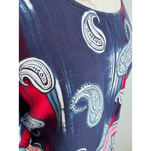 Melissa Paige 3/4 Sleeve Paisley Side Tie Blouse Small