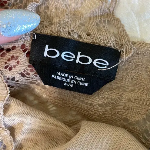 Bebe Cream/Tan Lace Bralette