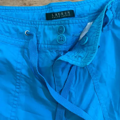 Lauren Ralph Lauren Women’s Sz 10 100% Cotton Blue Baggy Ankle Tie Pants