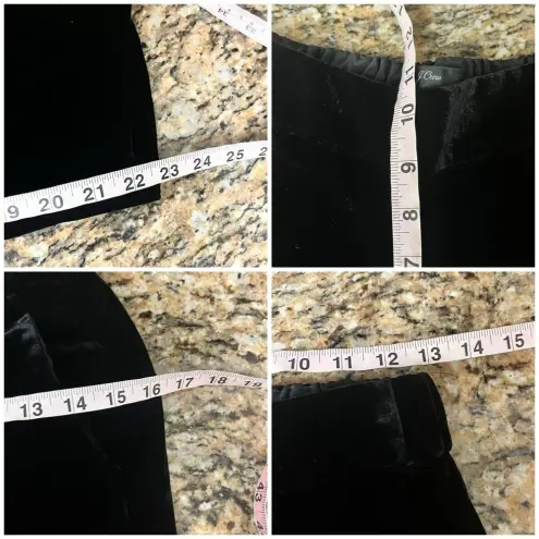 J.Crew Women’s Black Velvet Cropped Jogger Pants 00P – Mid Rise Holiday Goth