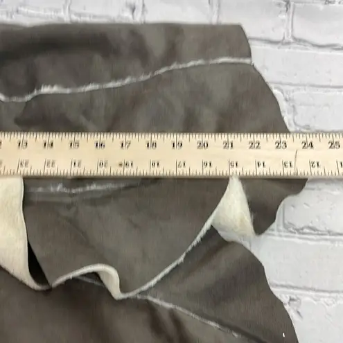 Au Lieu Soft Fuzzy Faux Fur lined Draped Vest Top Outerwear Small / Medium Gray