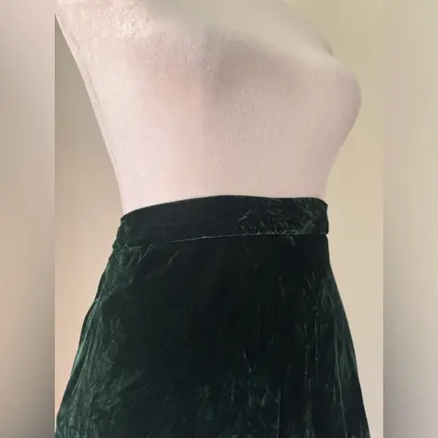 Gap  Dark Green Silk Velvet Knee-Length Skirt