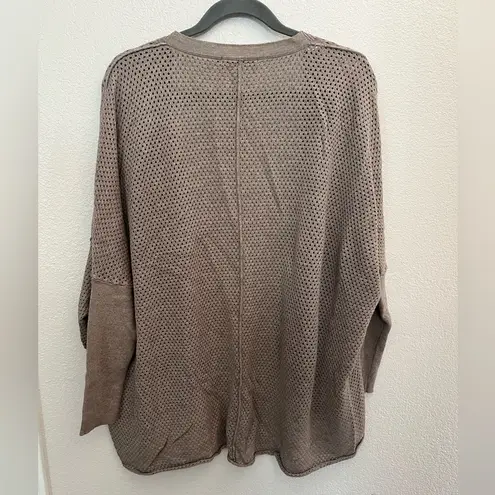 Belldini Cardigan Sweater Size XL Brown Taupe Color Open Front Knit Tan