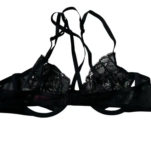 La Senza Black Lace Underwired Lingerie Bralette Women Size Medium | 69-16