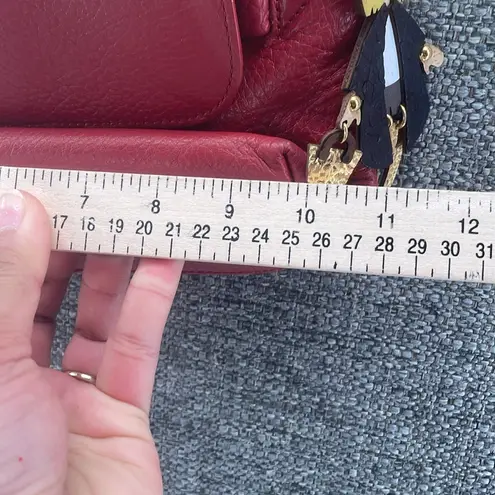 Halston Heritage Crossbody Small Two Tone Red Pleather Vegan