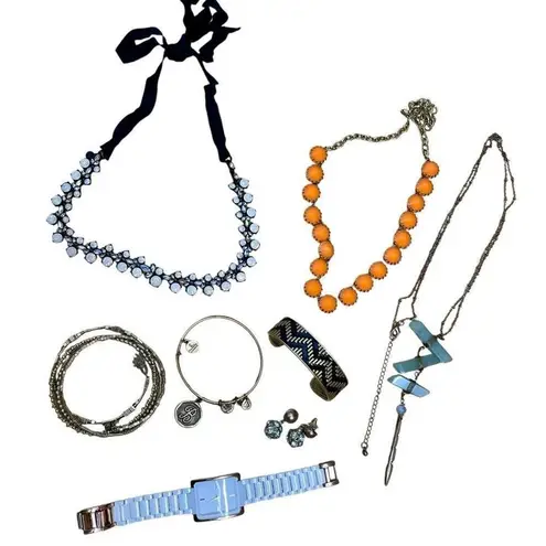 J Crew Stella & Dot Loft Alex & Ani Anne Klein Large Jewelry Lot Necklace Watch Gold